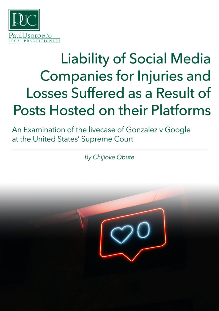 Liability of Social Media Companies for Injuries and Losses Suffered as a Result of Posts Hosted on their Platforms